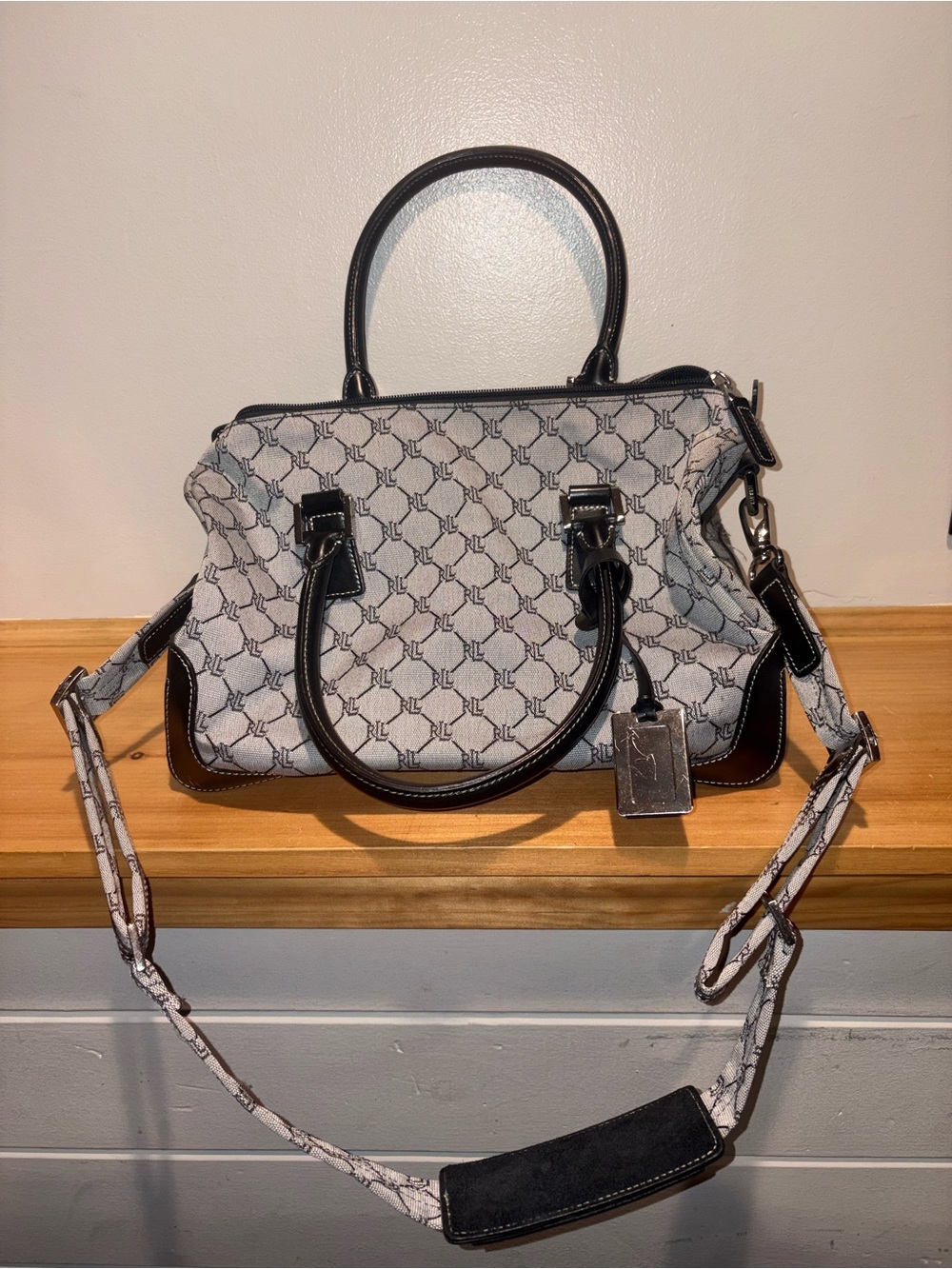 Ralph Lauren monogram Satchel with Detachable Strap